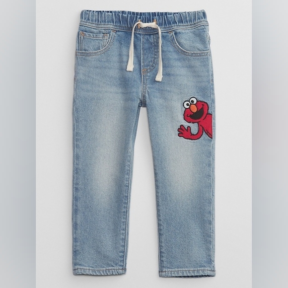 2T babyGap Gap Baby Toddler Slim Jeans Sesame Street Elmo Cookie Monster - Picture 1 of 8